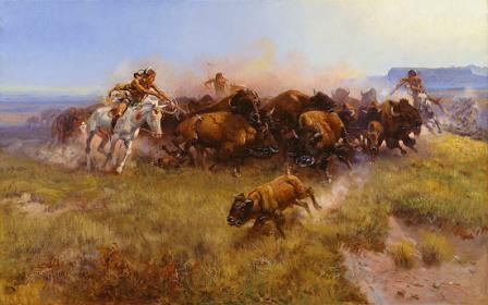 Buffalo Hunt by Charles Russell 1919
