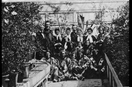 Photograph of the Southern Plains delegation, taken in the White House Conservatory on March 27, 1863